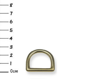 5x brass-D-rings 4 x 21 x 18mm