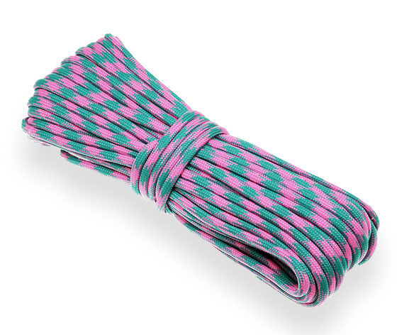 Paracord 550 Poly Bright Pink + Acid Blue