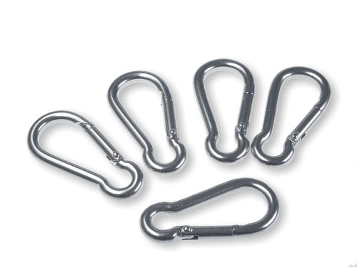5x V4A-stainless-steel snap-hooks 6 x 60 mm
