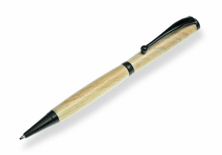 Slim Line Twist Pen - Bamboo/Black Enamel