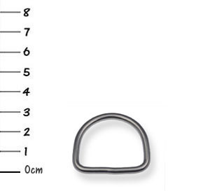 1x V4A-stainless-steel D-ring 3 x 25 x 22mm