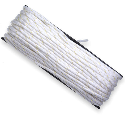 P.cord Paracord 550 Poly White Goldglitter
